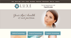 Desktop Screenshot of luxedermatology.com