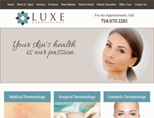 Tablet Screenshot of luxedermatology.com